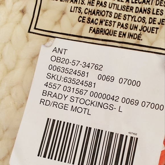 Anthropologie Brady Stocking - chunky boho knit - size L- orange/red/cream - Picture 9 of 11